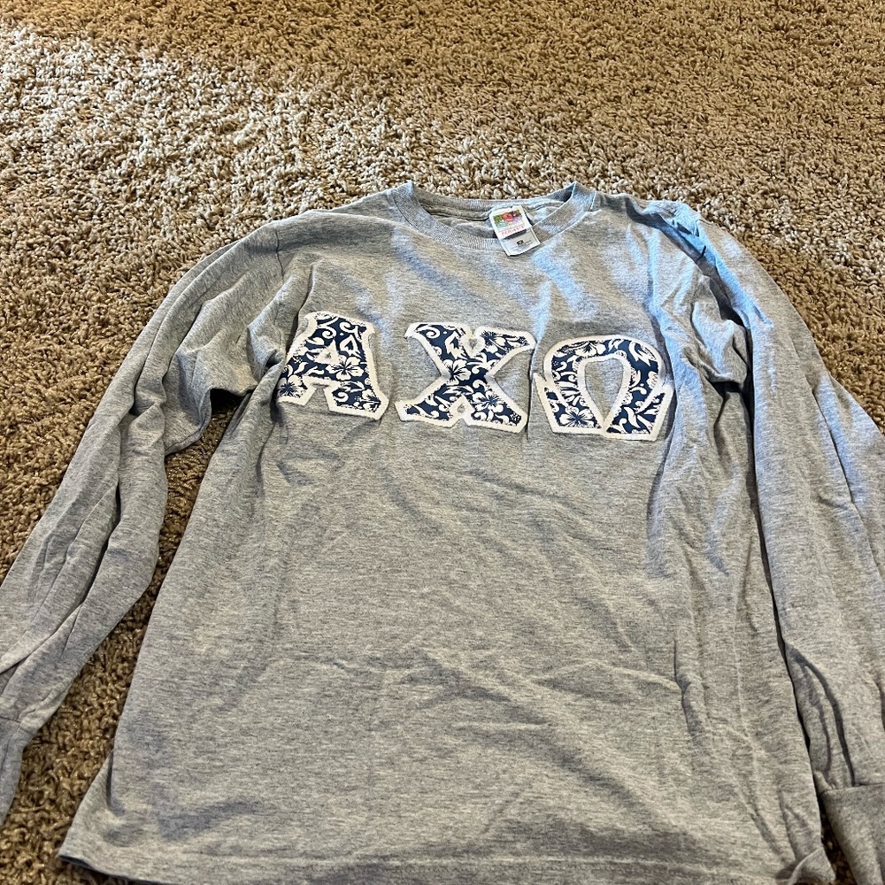 Alpha Chi Omega Block Letter Long Sleeve Shirt